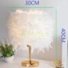 Lampe de Table LED en cristal avec plumes, design moderne et Simple