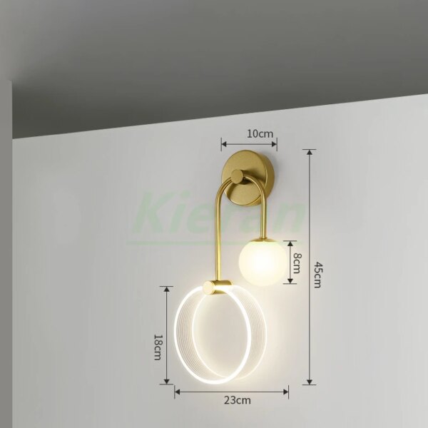 Applique murale LED en fer au design moderne et simpliste, luminaire décoratif d'intérieu