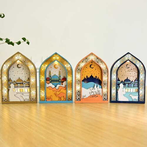43875-bb306b.jpg Veilleuse de mosquée de lune en bois, ornement de table