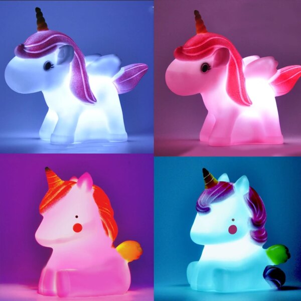 4490-ab46d3.jpg Veilleuse licorne LED à piles, Mini lampe d'alimentation pour chambre à coucher