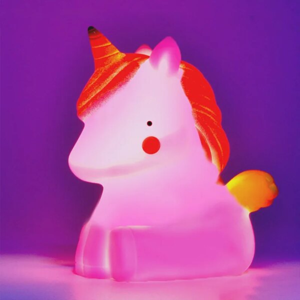 Veilleuse licorne  LED à piles, Mini lampe d'alimentation pour chambre à coucher