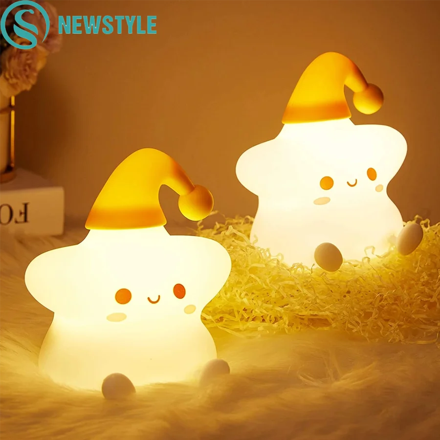 Etoile colorée veilleuse adulte — Veilleuse etoile LED colorée en Silicone avec capteur tactile | belleveilleuse.fr