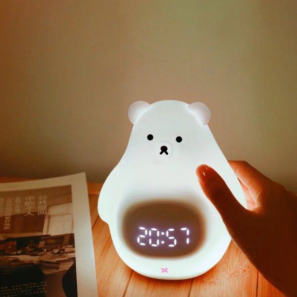4627-cb2b47.jpg Montre électronique en Silicone pour enfants, réveil à Led, veilleuse tactile, lampe de chevet, ours, pour bébés