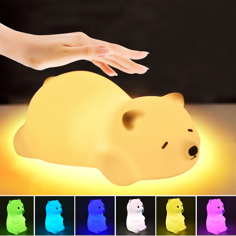 Lampe ours led en Silicone avec capteur tactile