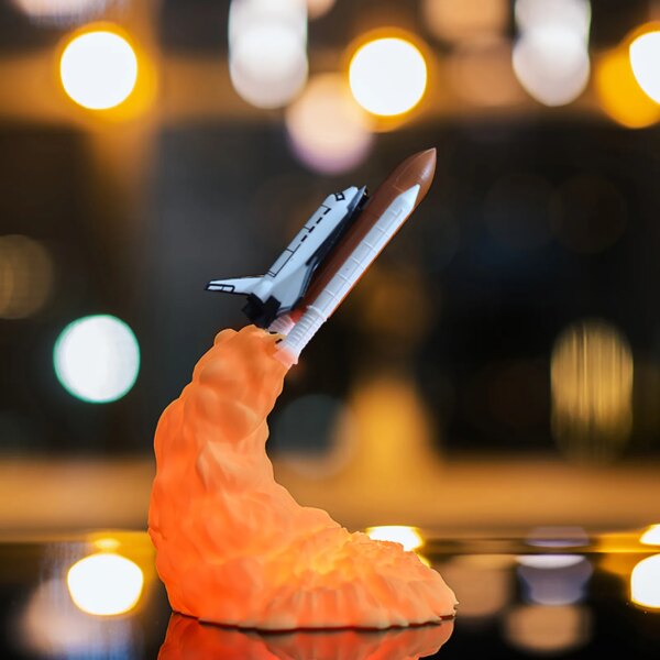 Lampe navette spatiale LED 3D avec , Rechargeable par USB