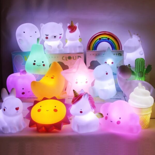Veilleuse lumineuse pour bébé, jouet mignon, licorne, nuage, étoile, lune, cadeau d'anniversaire pour enfant