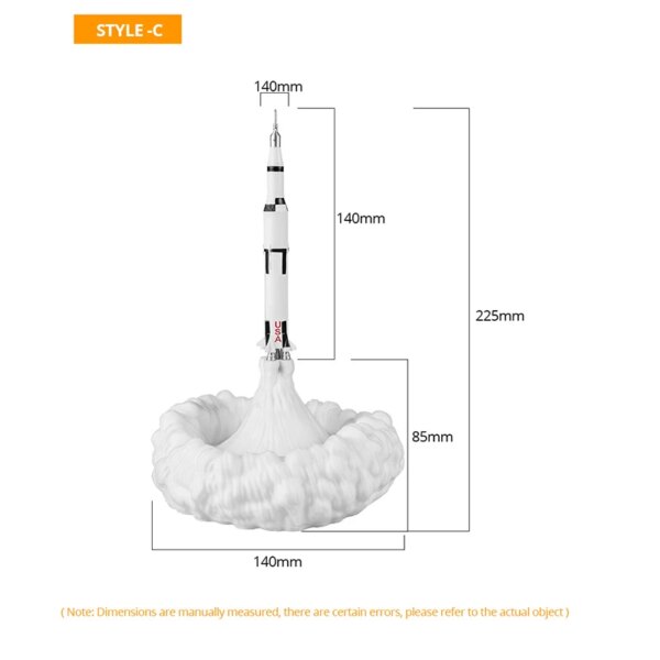 Lampe navette spatiale LED 3D avec , Rechargeable par USB