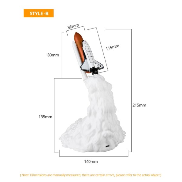 4799-629f58.jpg Lampe navette spatiale LED 3D avec , Rechargeable par USB