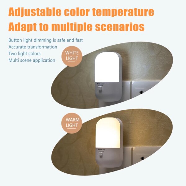 veilleuse prise lampe LED avec interrupteur EU/US, économie d'énergie