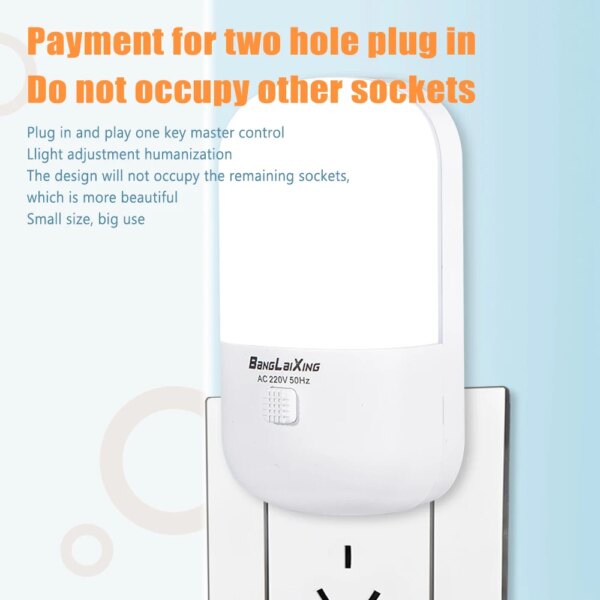 veilleuse prise lampe LED avec interrupteur EU/US, économie d'énergie