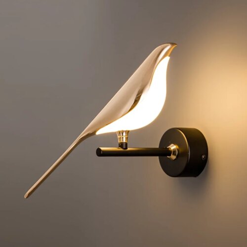 applique murale Golden Bird – LED rotative, luminaire de chevet