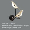 applique murale Golden Bird – LED rotative, luminaire de chevet