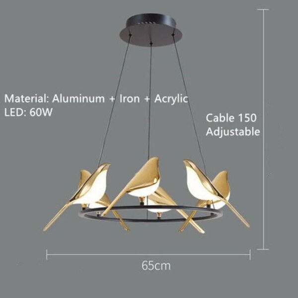 applique murale Golden Bird – LED rotative, luminaire de chevet