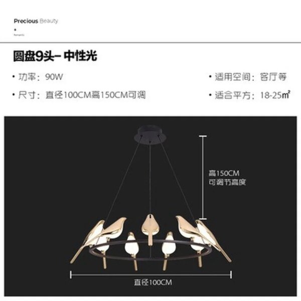 Plafonnier LED suspendu à 360 °, design moderne