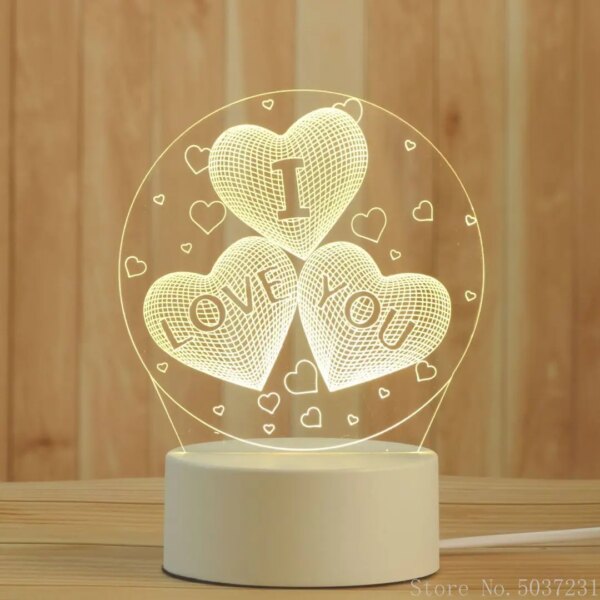 Lampe de Nuit Acrylique 3D pour Garçon et Fille, Veilleuse Décorative de Bureau