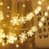 Guirlande suspendue de flocons de neige à LED, décoration pour arbre de noël