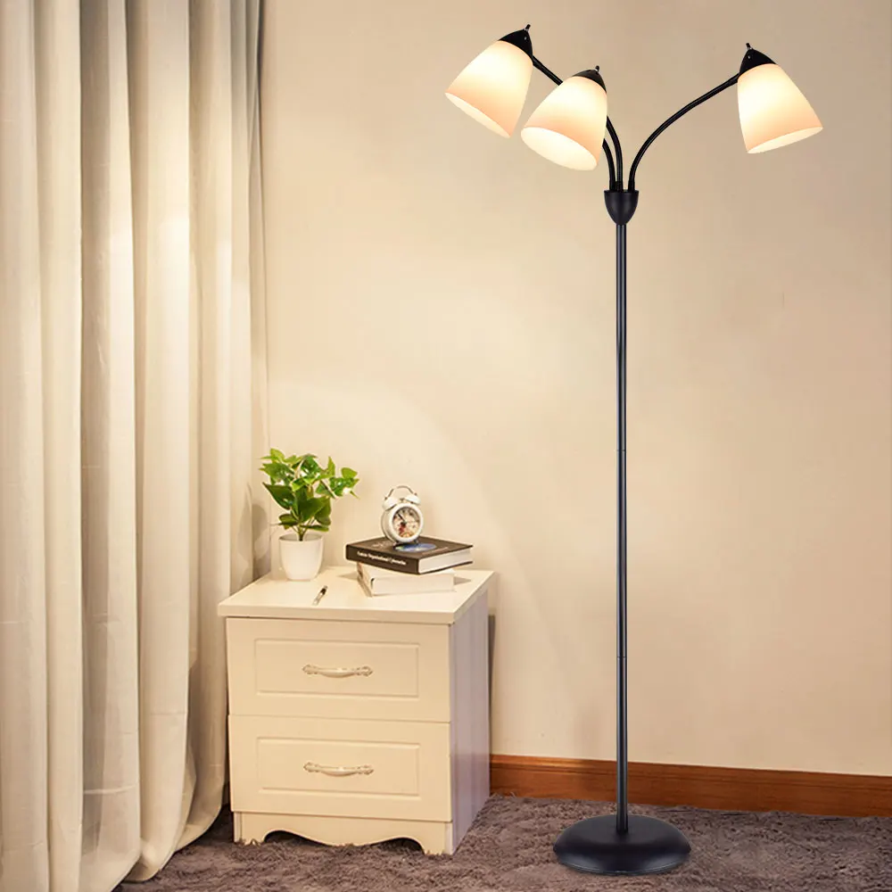 Lampadaire sur veilleuse adulte — lampadaire sur pied à 3 lumières 65 avec col de cygne | belleveilleuse.fr
