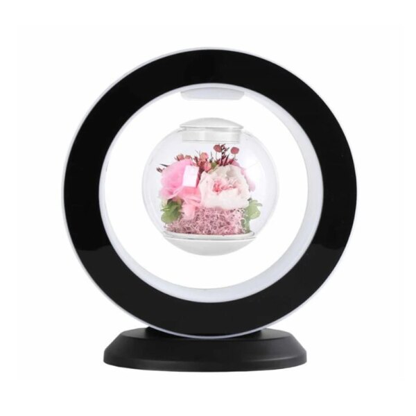 veilleuse saint valentin LED en forme de fleur immortelle à lévitation magnétique