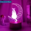 Lampe lune, chat, veilleuse pour enfant, chambre à coucher