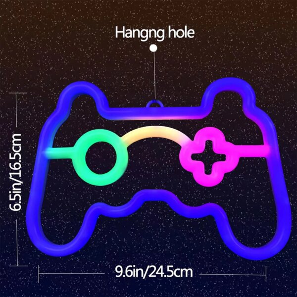néon brillante Manette de jeu LED , signe de feu, lune, étoile, lampe de modélisation