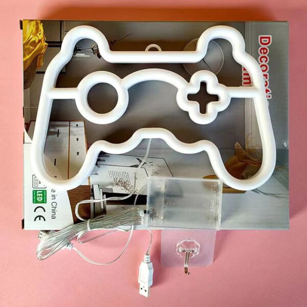 néon brillante Manette de jeu LED , signe de feu, lune, étoile, lampe de modélisation