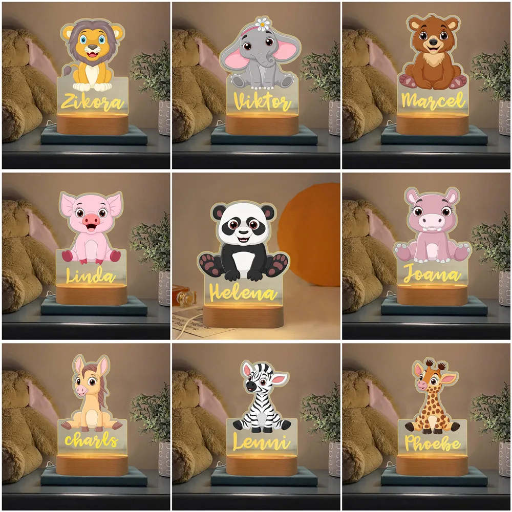 Lampe Lion, renard, tortue, ours, girafe, nom Animal