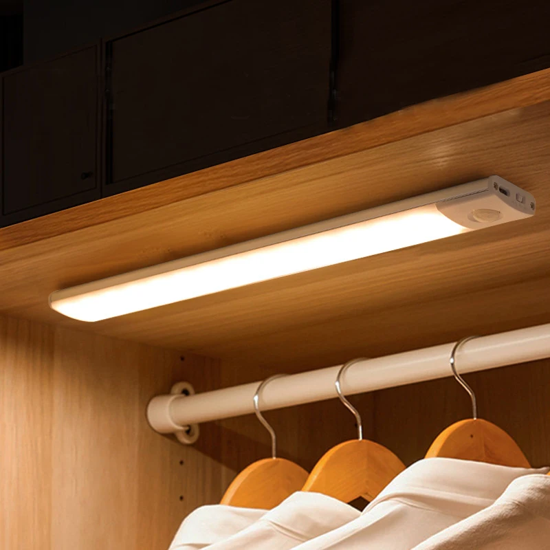 605-98674e.jpg Veilleuse Led ultrafine avec capteur de mouvement, Rechargeable par USB, éclairage d'intérieur