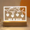 Lampe 3d LED personnalisée en acrylique avec signe d'arbre familial