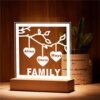 Lampe 3d LED personnalisée en acrylique avec signe d'arbre familial