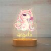 lampe personnalisée prénom LED licorne arc-en-ciel personnalisée