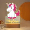 lampe personnalisée prénom LED licorne arc-en-ciel personnalisée