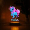 lampe personnalisée prénom LED licorne arc-en-ciel personnalisée
