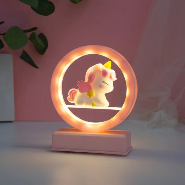 Lampe licorne pour enfants, design de dessin animé