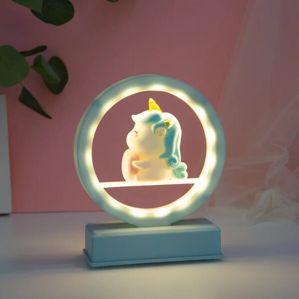 Lampe licorne pour enfants, design de dessin animé
