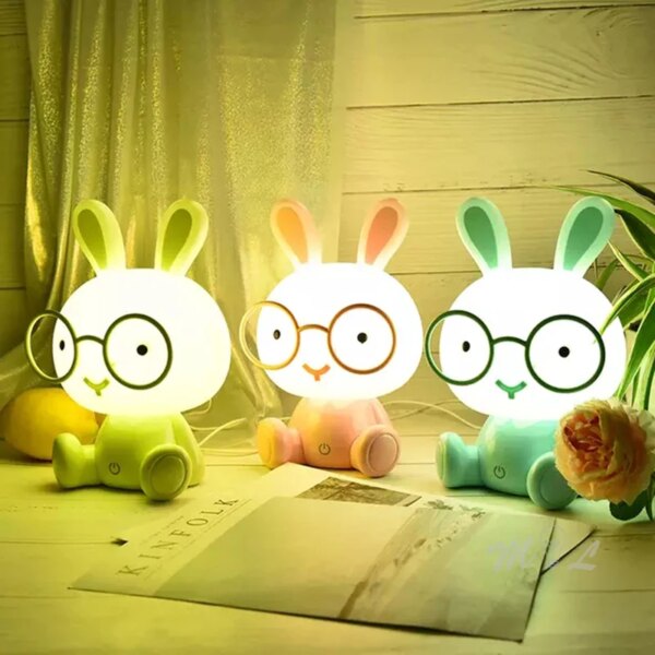 veilleuse lapin LED USB en forme de lapin de dessin animé mignon