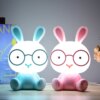 veilleuse lapin LED USB en forme de lapin de dessin animé mignon
