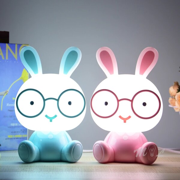 veilleuse lapin LED USB en forme de lapin de dessin animé mignon