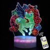 Lampe 3D en forme de licorne avec télécommande tactile