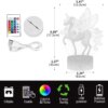 lampe 3d d'illusion LED 3D avec télécommande, 16 couleurs changeantes