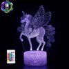 lampe 3d d'illusion LED 3D avec télécommande, 16 couleurs changeantes