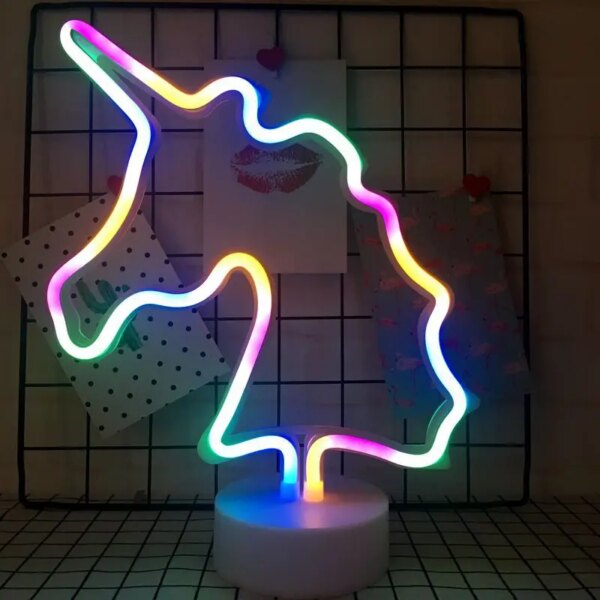 neon banane en forme de licorne, décoration murale rose
