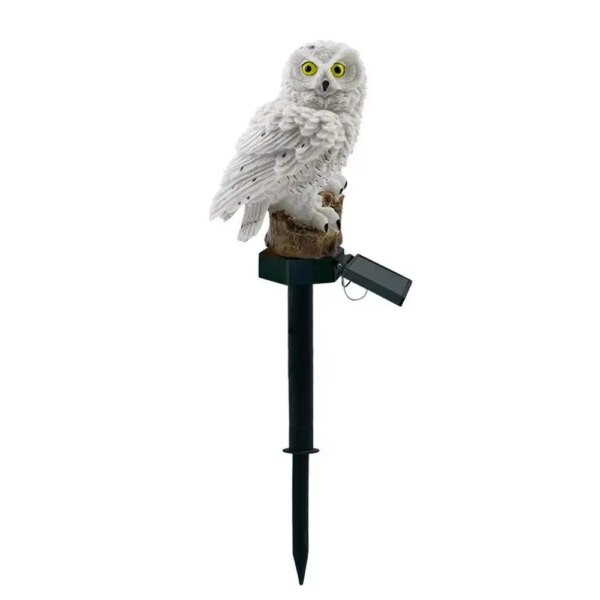 Lampe solaire avec piquet en forme de hibou, luminaire décoratif d'extérieur