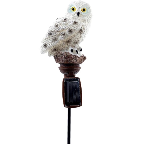 Lampe solaire avec piquet en forme de hibou, luminaire décoratif d'extérieur