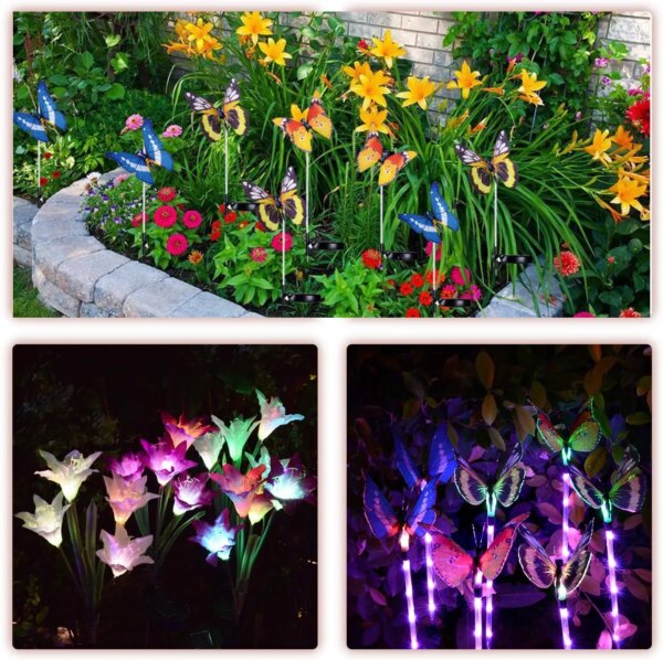 Guirlande lumineuse à motif de nénuphar, à énergie solaire