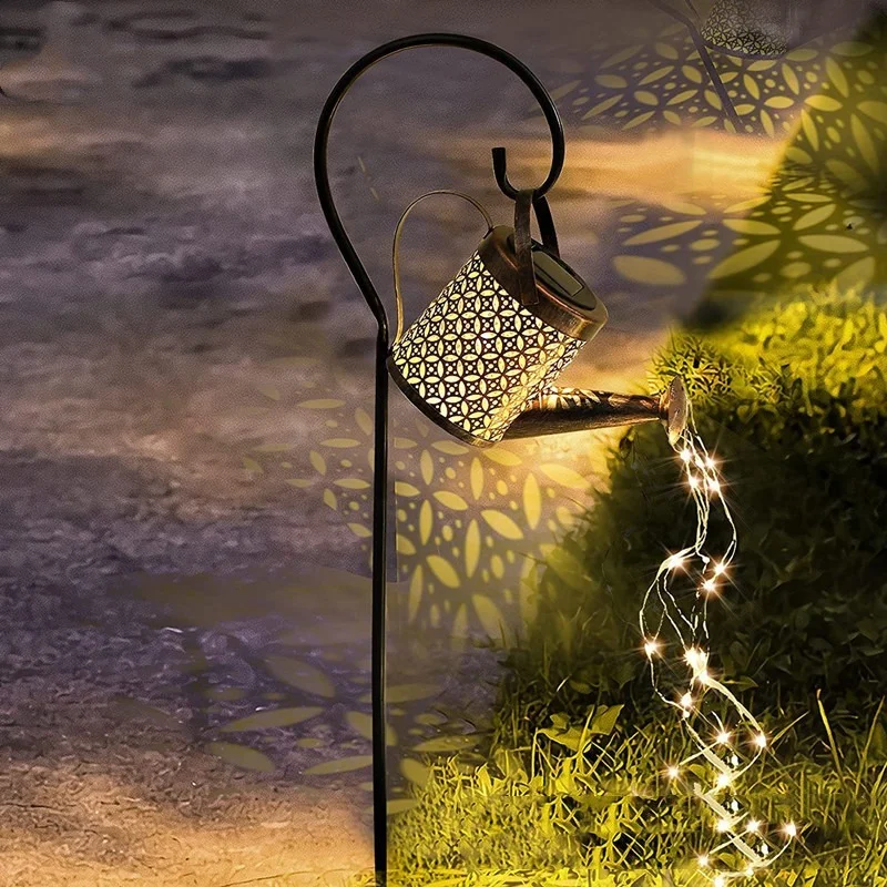 lampe solaire extérieur  Arrosoir à énergie solaire, lanterne LED étanche pour douche