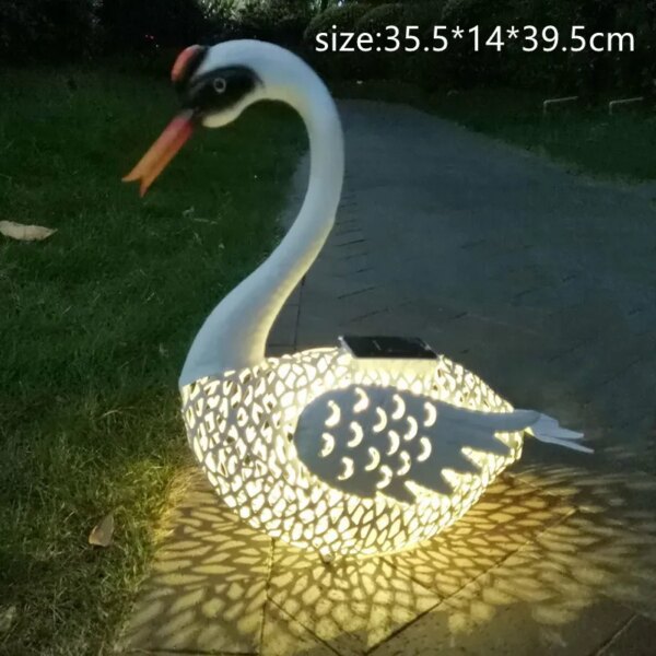 Lampe solaire d'extérieur, statue de paon