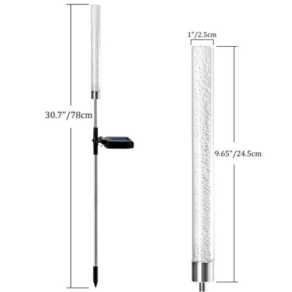 Lampe solaire à bulles en acrylique, Tube lumineux