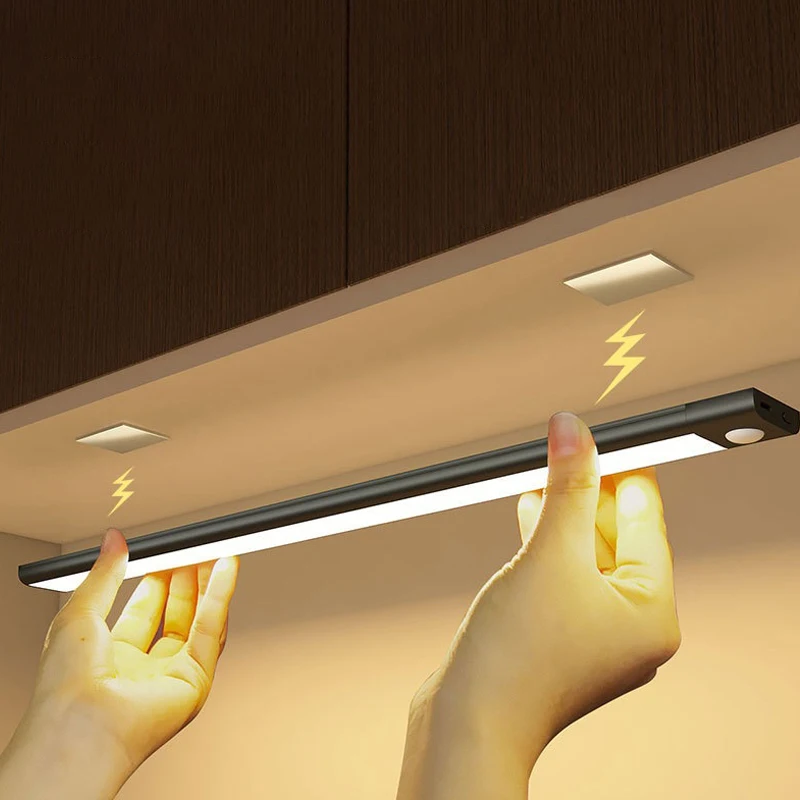 735-31d6bd.jpg Lampe LED sans fil avec capteur de mouvement, Rechargeable par USB, rétro-éclairage pour armoire, garde-robe, cuisine