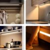 Lampe LED sans fil avec capteur de mouvement, Rechargeable par USB, rétro-éclairage pour armoire, garde-robe, cuisine