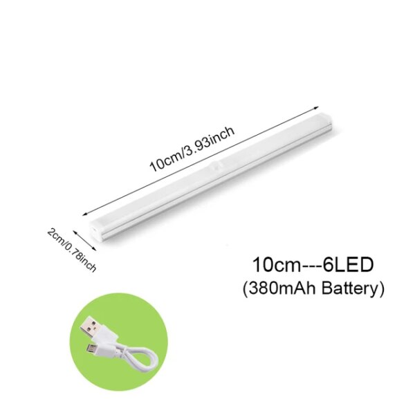 Lampe LED sans fil avec capteur de mouvement, Rechargeable par USB, rétro-éclairage pour armoire, garde-robe, cuisine